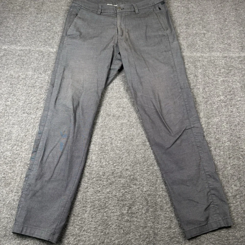 Lululemon Commission Pant Mens 32x29 Gray Slim Oxford Stretch Chino Work Travel